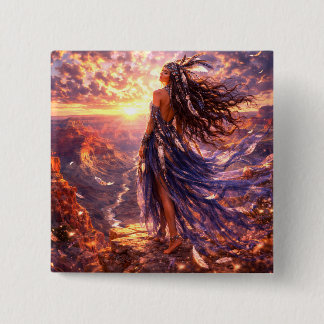 Bóton Quadrado 5.08cm Mystik Woman Anstecker – Galaktisch schön