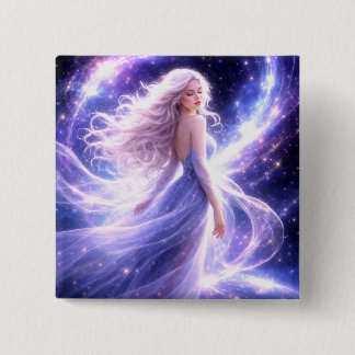 Bóton Quadrado 5.08cm Mystik Woman Anstecker – Galaktisch schön