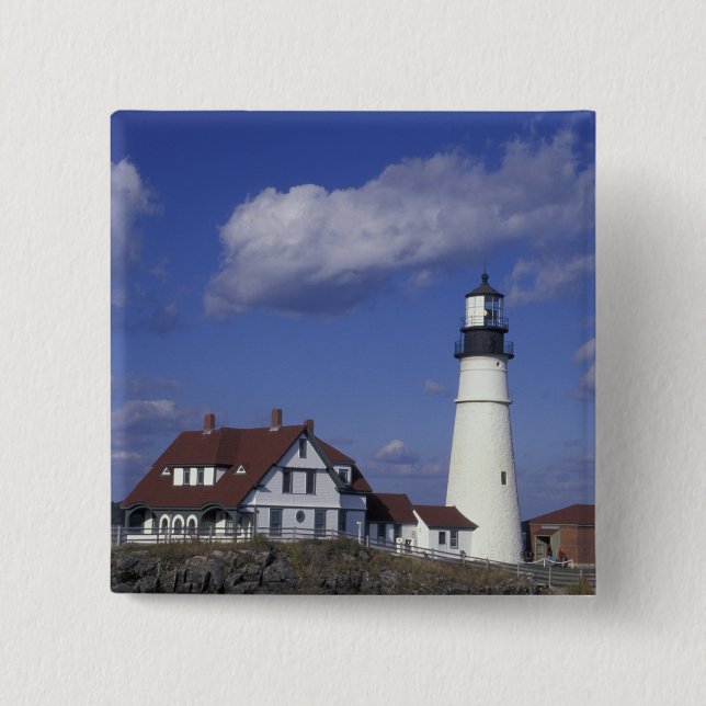 Bóton Quadrado 5.08cm NA, EUA, Maine, perto de Portland, Portland Head (Frente)
