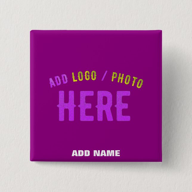 BÓTON QUADRADO 5.08CM NA MODA MODERNO PERSONALIZÁVEL MARCA VERIFICADA (Frente)