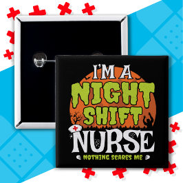 Bóton Quadrado 5.08cm Nada Assusta a enfermeira do Dia de as Bruxas engr
