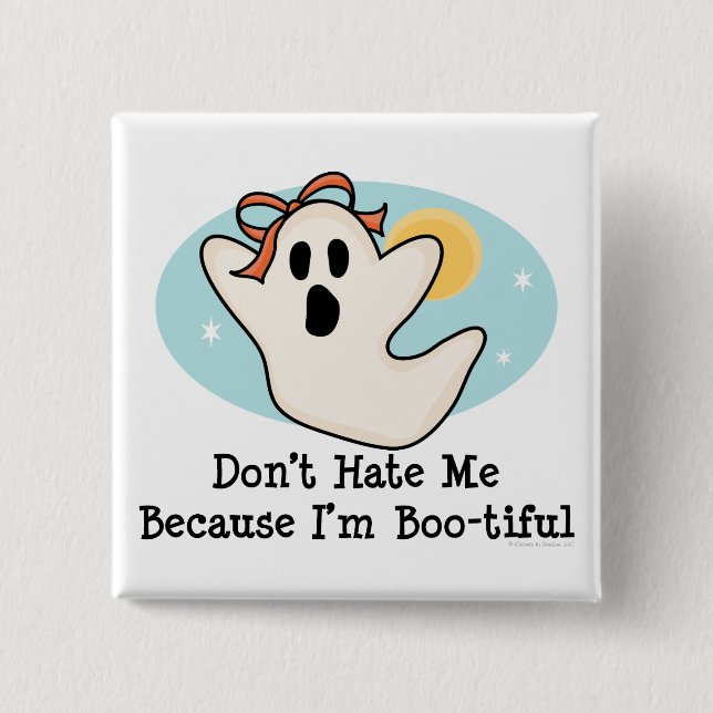 Bóton Quadrado 5.08cm Não me odeie porque sou um botão de boto (Frente)