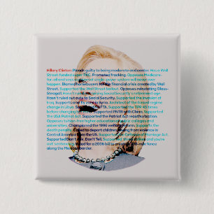 Bóton Quadrado 5.08cm Não seja enganado por Hillary