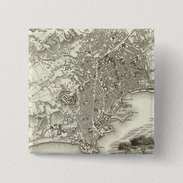 Bóton Quadrado 5.08cm Nápoles, Itália (Frente)