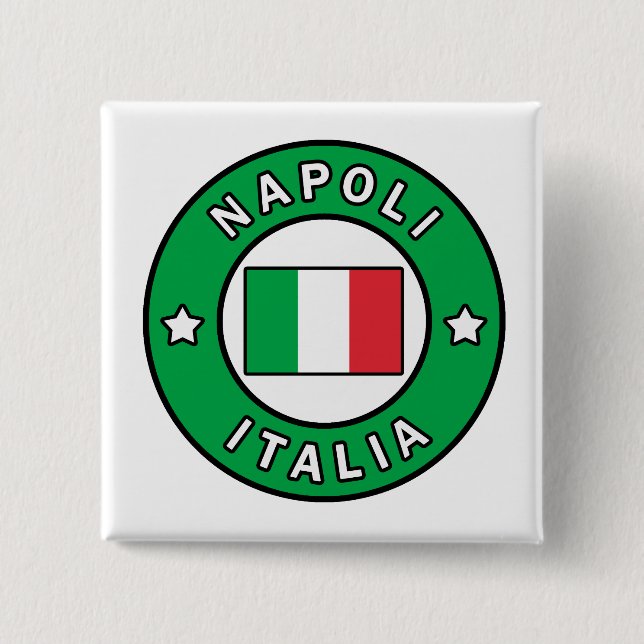 Bóton Quadrado 5.08cm Napoli Itália (Frente)