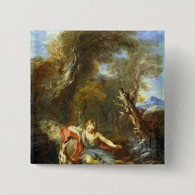 Bóton Quadrado 5.08cm Narciso, 1728 (Frente)