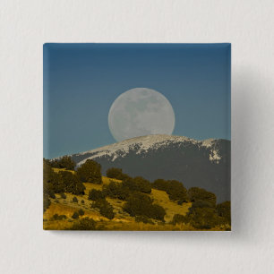 Bóton Quadrado 5.08cm Nascer da lua sobre as Montanhas Sangre de Cristo,