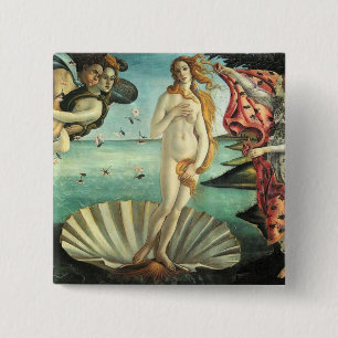 Bóton Quadrado 5.08cm Nascimento de Vênus Botticelli