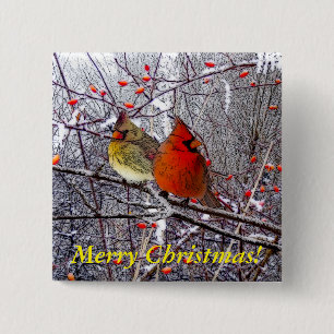 Bóton Quadrado 5.08cm Natal cardinal