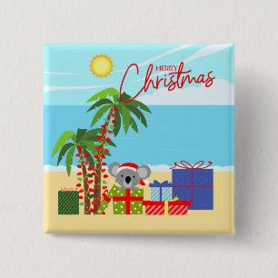 Bóton Quadrado 5.08cm Natal da Austrália