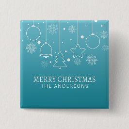 Bóton Quadrado 5.08cm Natal de Nome Personalizado Personalizado | Botão 