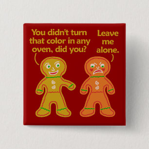 Bóton Quadrado 5.08cm Natal engraçado de Tan da falsificação do