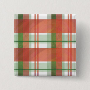 Bóton Quadrado 5.08cm Natal Xadrez de Madras
