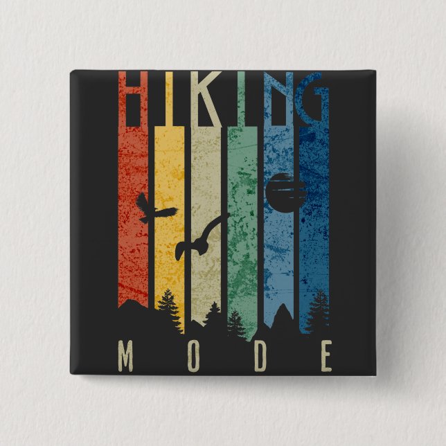 Bóton Quadrado 5.08cm Natureza do modo de caminhada ao ar livre Acampame (Frente)
