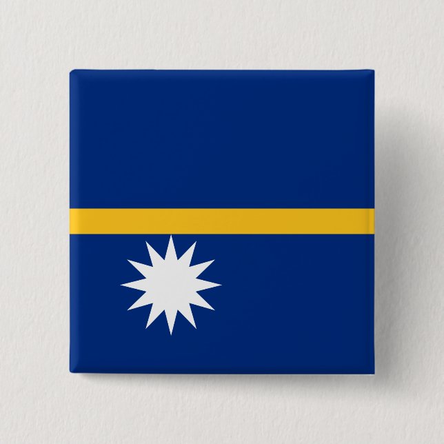 Bóton Quadrado 5.08cm Nauru Flag (Frente)