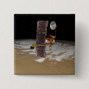 Bóton Quadrado 5.08cm Nave espacial da odisseia de Marte
