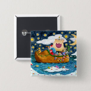 BÓTON QUADRADO 5.08CM NAVIO CALÇADO NEERLANDÊS, ICEBERGS, BALEIA, URSO