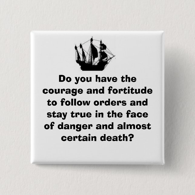 Bóton Quadrado 5.08cm Navio de pirata (Frente)