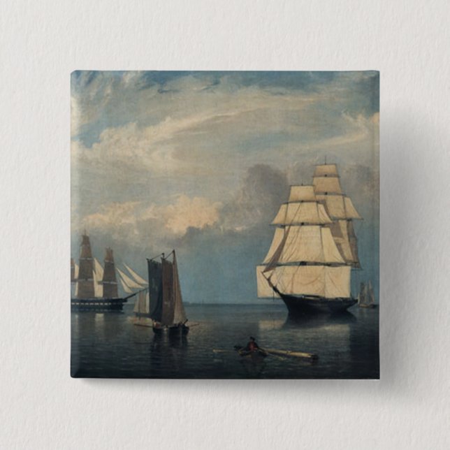 Bóton Quadrado 5.08cm Navios-fábrica Salem Harbour (Frente)