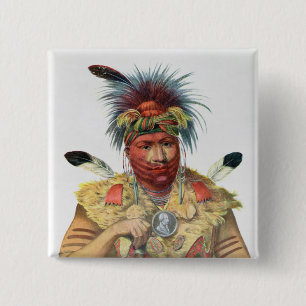 Bóton Quadrado 5.08cm Ne-Sou-UM-Quoit, um chefe do Fox