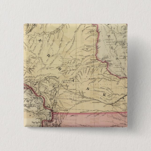 Bóton Quadrado 5.08cm Nebraska e Kansas 3 (Frente)