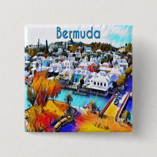 Bóton Quadrado 5.08cm Neon Pop Art Bermuda