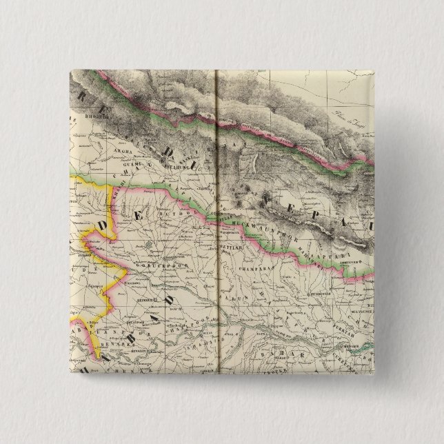 Bóton Quadrado 5.08cm Nepal, Ásia 83 (Frente)