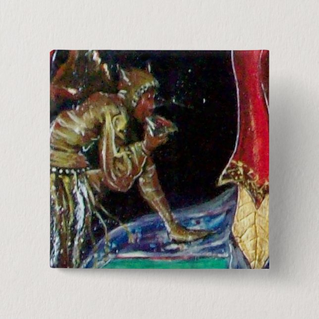 Bóton Quadrado 5.08cm NEUROMANCER, vermelho azul (Frente)