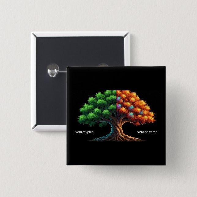 Bóton Quadrado 5.08cm Neurotypical vs. Neurodiverse (Frente & Verso)