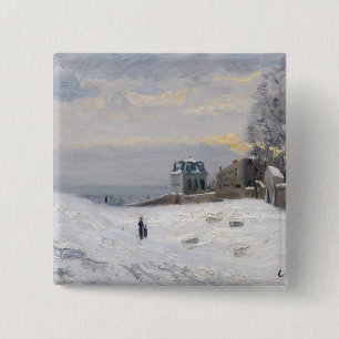 Bóton Quadrado 5.08cm Neve em Montmartre, 1869