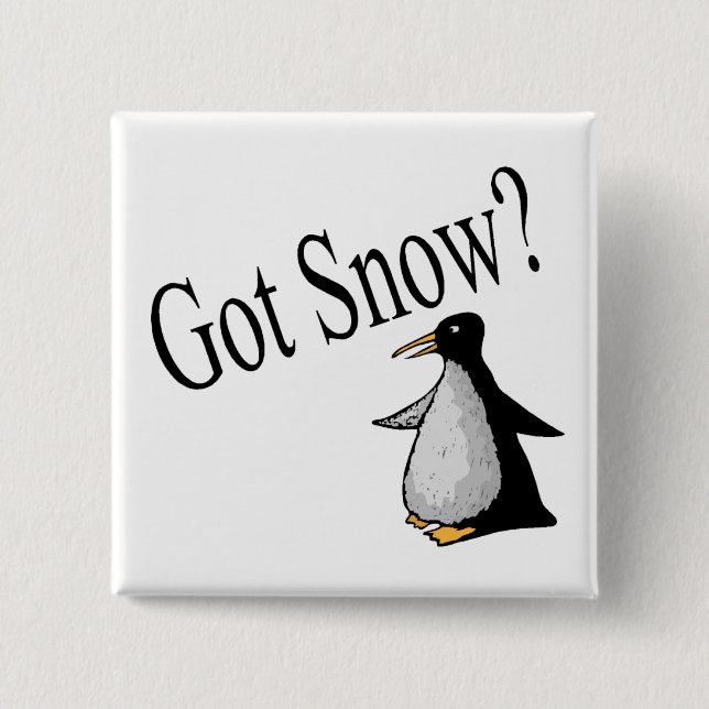 Bóton Quadrado 5.08cm Neve obtida? (Pinguim) (Frente)