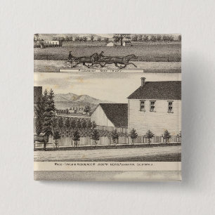 Bóton Quadrado 5.08cm Nevis, residências verdes, fazendas