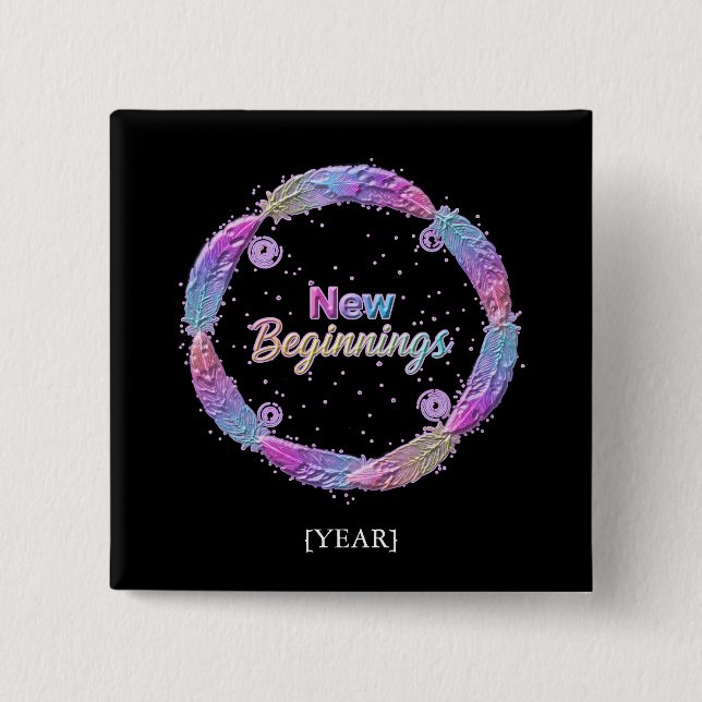 Bóton Quadrado 5.08cm New Beginnings / Nuevos Comienzos 2027 (Frente)