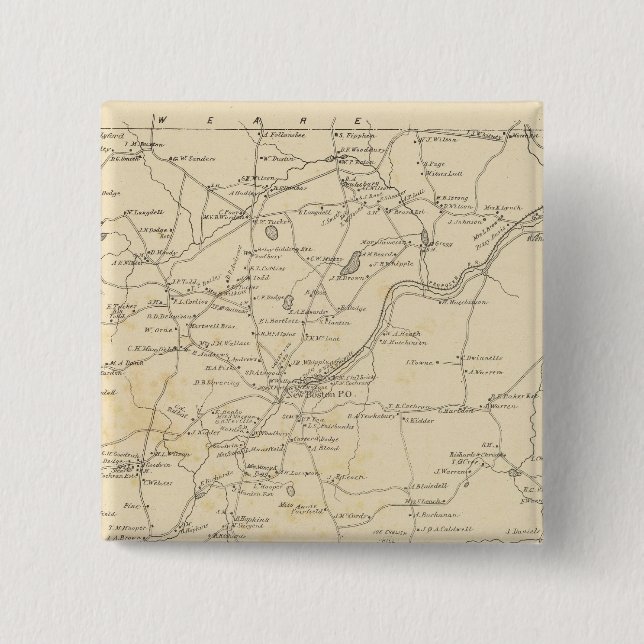 Bóton Quadrado 5.08cm New Boston, Hillsborough Co (Frente)