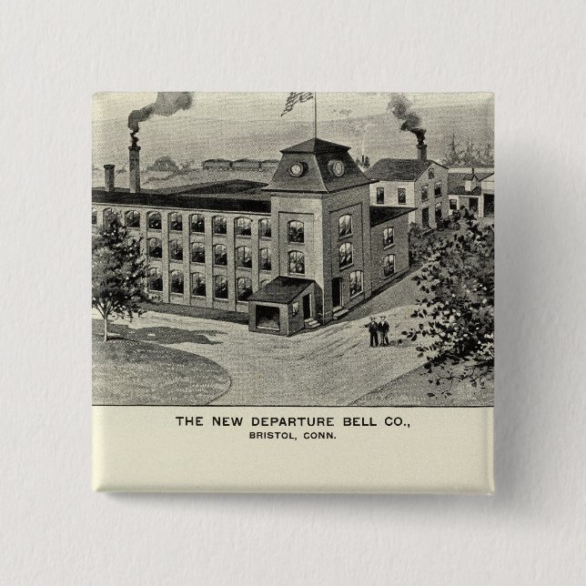 Bóton Quadrado 5.08cm New Departure Bell Co, Miller Bros Cutlery Co (Frente)