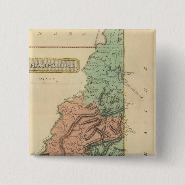 Bóton Quadrado 5.08cm New Hampshire 8 (Frente)