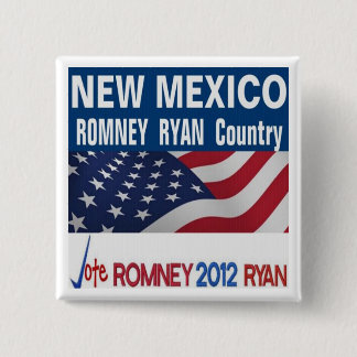 Bóton Quadrado 5.08cm NEW MEXICO é botão do país de Romney Ryan