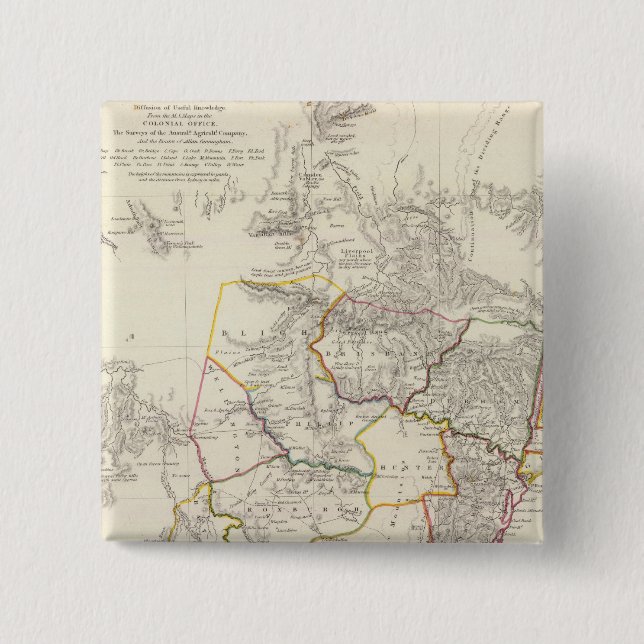 Bóton Quadrado 5.08cm New South Wales, Sydney (Frente)