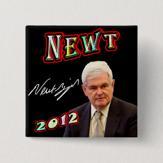 Bóton Quadrado 5.08cm Newt Gingrich 2012