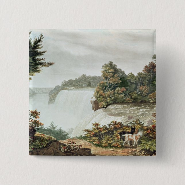Bóton Quadrado 5.08cm Niagara Falls, da ilha da cabra (Frente)