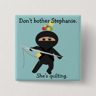 Bóton Quadrado 5.08cm Ninja com agulha Sewing