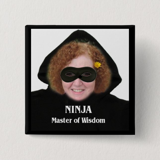 Bóton Quadrado 5.08cm Ninja: Mestre da Sabedoria (Frente)