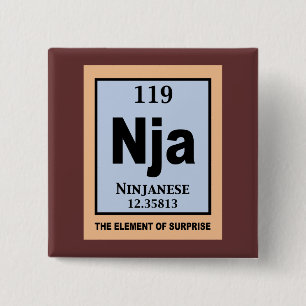 Bóton Quadrado 5.08cm Ninjanese