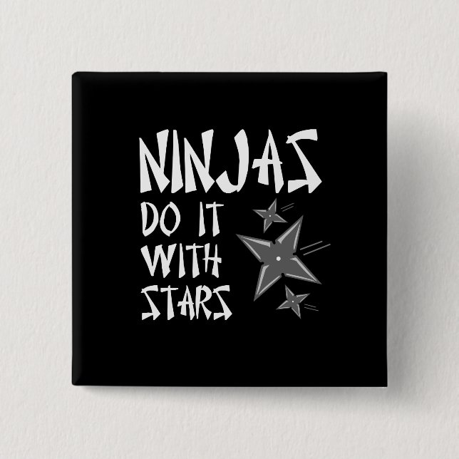 Bóton Quadrado 5.08cm Ninjas fá-lo com estrelas (Frente)