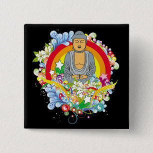 Bóton Quadrado 5.08cm Nirvana Buddha