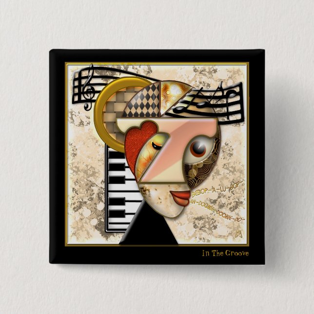 Bóton Quadrado 5.08cm No Groove (Pino) (Frente)