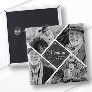 Bóton Quadrado 5.08cm No Loving Memory Modern Multi Photo Template