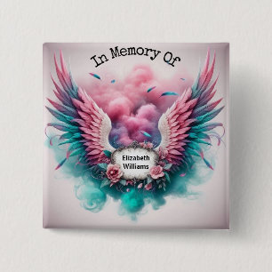 Bóton Quadrado 5.08cm No Loving Memory Purple Floral