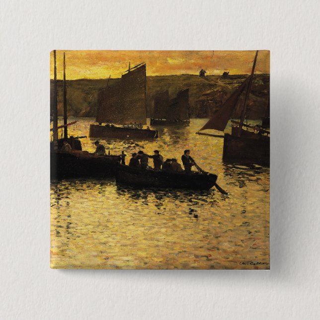 Bóton Quadrado 5.08cm No porto, 1895 (Frente)