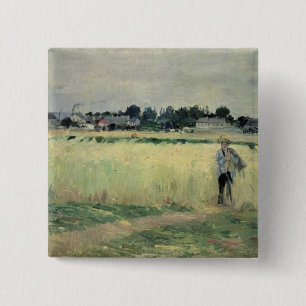 Bóton Quadrado 5.08cm No Wheatfield em Gennevilliers, 1875